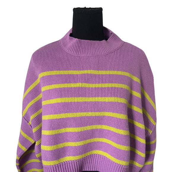 Free People Purple and Yellow Striped Sweater - Picture 9 of 11